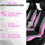 ROCEEI 43 Pcs Car Seat Cover Full Set Fuzzy Car Accessories for Women Christmas Front Rear Cover Fluffy Steering Wheel Cover Belt Handbrake Shift Cover(Pink, Gray, Black)