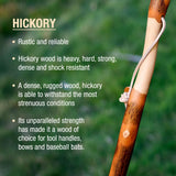 Brazos Rustic Wood Walking Stick, Twisted Hickory, Traditional Style Handle, for Men & Women, Made in the USA, 48"