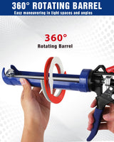 WORKPRO Caulking Gun, Hand Caulk Gun with Adjustable 9:1&18:1 Thrust Ratio
