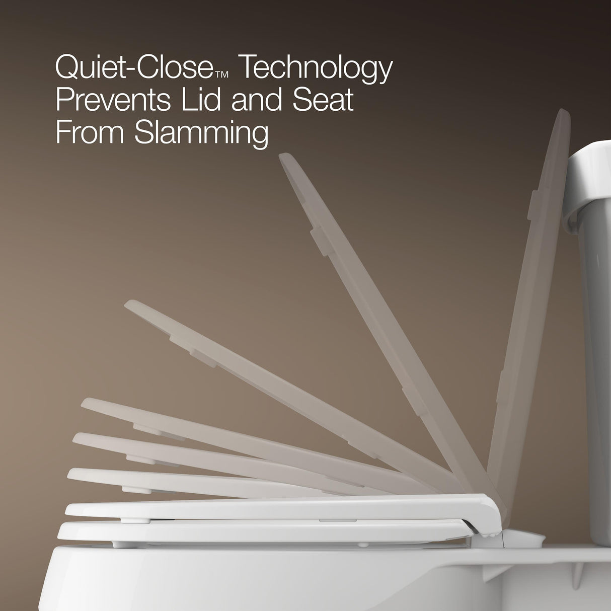 KOHLER Stonewood Quiet-Close, Elongated Toilet Seat Soft Close, Durable Wood, Easy Installation, Universal Fit, Home Essentials, White Finish, K-20466-0