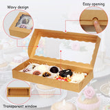 SLShePack 50PCS 12x5x1.5Inch Cookies Boxes with Window Bakery Boxes Macaron Boxes Cakesickle Boxes Chocolate Truffle Boxes Donut Treat Boxes for Christmas Valentine's Easter Mother's Day