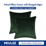 MIULEE Pack of 2 Christmas Decorative Velvet Throw Pillow Cover Soft Pillowcase Solid Square Eruo Sham Cushion Case for Winter Sofa Bedroom Car 24x24 Inch 60x60 Cm Army Green