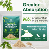 Slippery Elm, with Superior Inner Bark Source, Slippery Elm Bark Natural Herb for Soothing Throat* & Digestive, Diarrhea, Gut Health, 100% Pure & Vegan, Non-GMO, Made in The USA, 1 lb (349 Serving)