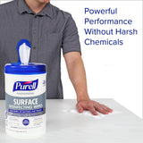 PURELL Professional Surface Disinfecting Wipes, Citrus Scent, 110 Count Canister, 7"x 8" Wipes (Pack of 6) - 9342-06