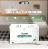 1250 Pcs Disposable Flushable Toilet Seat Covers (5 Packs of 250 Pcs) | 100% Biodegradable Commercial Toilet Seat Covers | Half-Fold Wall Dispenser Compatible | DISPOZIT Safe Liners
