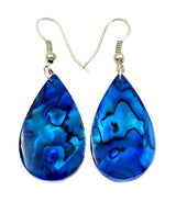 Swimmi Genuine Blue Paua Abalone Shell Teardrop Dangle Earrings GA249-A
