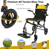 WHLICKS Wheelchairs for Adults Transport Chair Lightweight Foldable with Telescopic Handle, 19.4lbs Portable Folding Travel Wheel Chairs for Seniors