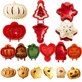 9PCS Mini Hand Pie Molds, Christmas Dough Presser Pocket Pie Molds Fits All Kinds of Festivals and Parties (Multicolor Green, mini)