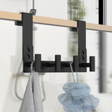 PMMASTO Over The Door Hooks, Fits 1-3/4" Thick Door No Drill Hooks for Closet Bathroom Bedroom Organization, Hanger for Coat Towel Robe (Black, 4 T-Hooks)