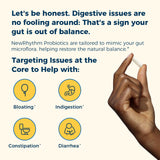 NewRhythm Probiotics 50 Billion CFU 20 Strains, 120 Veggie Capsules, Targeted Release Technology, Stomach Acid Resistant, No Need for Refrigeration, Non-GMO, Gluten Free