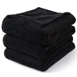 BEDELITE Fleece Blanket Soft Plush King Size Bed Blanket Black 108"x90"