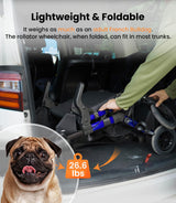 VOCIC Transport-Wheelchair-Lightweight-Foldable, Walker Wheelchair Combo, Rollator-Walkers-for-Seniors-with-Seat, 2 in 1 Rolling Walker, 300lb Adults 4 Wheel Transport Chair w/Brakes & Pouch-FSA HSA