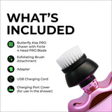 Skull Shaver Butterfly Kiss PRO - Women's Electric Shaver for Bikini Line, Legs & Body - Wet & Dry Use - Ergonomic, Hypoallergenic Blades - 60 Minutes Cordless Use - Purple