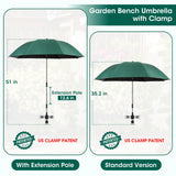 2-in-1 Garden Kneeler with Umbrella, Garden Kneeling Bench & Green Umbrella, Portable Garden Stool Loads Capacity 330lb and Garden Tools Bag with bottle holder, Gardening Gifts for Women,Men,Seniors