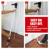 SecurityMan Adjustable Door Security Bar - Constructed of High Grade Iron - Great for Apartment Security or Home Protection Door Stoppers -(18.25”-47.5” for Doors / 18.25”-46.5” for Patio Doors) White