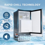 ICYGLEE Commercial Under Counter Ice Maker Machine, 100Lbs/Day with 24lbs Storage, Built-in Freestanding Ice Maker, Auto-Cleaning, 24H Timer, for Commercial & Home Use. (Stainless)