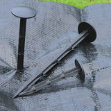 300 Pack 4 Inches Plastic Garden Landscape & Garden Spikes, Black Garden Stakes Anchors Spikes with Barbs, Plastic Landscape Anchoring Spikes for Holding Weed Barrier, Lawn Edging, Turf, Tent, Tarp