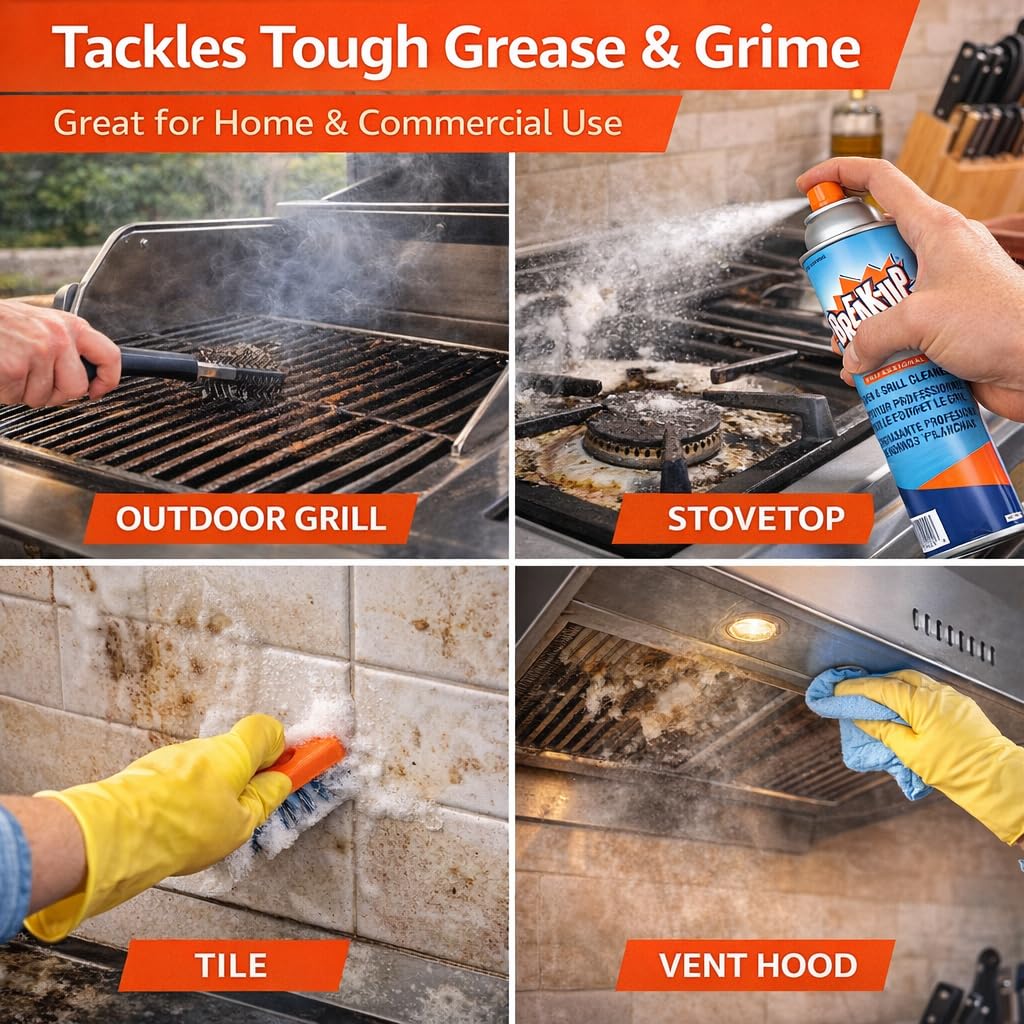 Diversey Break-Up Oven & Grill Cleaner, Aerosol Spray, 19 oz, 6 Pack