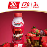 Premier Protein Indulgence Protein Shake, 30g Protein, 3g Sugar, Chocolate Covered Strawberry, 11.5 fl oz, Pack of 12