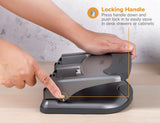 Bostitch Office EZ Squeeze 40 Sheet 3-Hole Punch, Heavy Duty (HP40AM), Silver