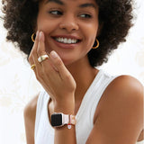 DaQin Christmas Engraved Band Compatible with Apple Watch Bands for Women 40mm 38mm 41mm 42mm,Soft Silicone Strap With Dressy Decorative Apple Watch Charms for iWatch Series 11 10 9 8 7 6 5 4 3 2 1 SE