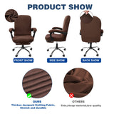 NeColorLife Office Chair Cover with Armrest Covers Stretchable - Zippered High Back Seat Cover for Extra Large Executive Desk Chairs, Big Tall Man(X-Large Size, Coffee)
