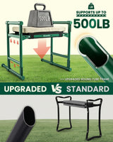 Saker 2026 Upgraded Garden Kneeler and Seat - Gardening Bench Gardening Stool with 500LB Heavy Duty Round-Tube Frame, Soft Kneeling Pad Foldable Support for Elderly, Gardening (Luxury Version)