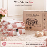 RAYVOICE Pink Heated Blanket Electric Throw 50"X60", Heating Blanket Throw