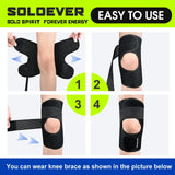 Ultra-Thin Knee Brace with Side Stabilizers for Women & Men, Adjustable Knee Support for Knee Pain Relief, Meniscus Tear, Arthritis, Tendonitis, ACL, MCL and Sports Injuries, Perfect for Left and Right (Black, Large)