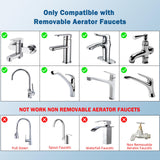 Hibbent NSF/ANSI/CAN 61 Certified Faucet Aerator, Kitchen Sink Faucet Aerator, 2 Water Flow CUPC Certification 360-degree Swivel Faucet Extender, 55/64 Inch Female Thread, Water Saving-Brushed Nickel