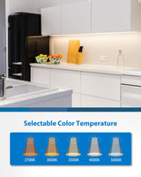 12” LED Direct Wire Under Cabinet Light with On/Off Switch - Dimmable LED Lights for Kitchen - Selectable CCT 2700K-5000K, 340-360 Lumens, 5W - UCB Hardwired Under Cabinet Lighting by NICOR Lighting