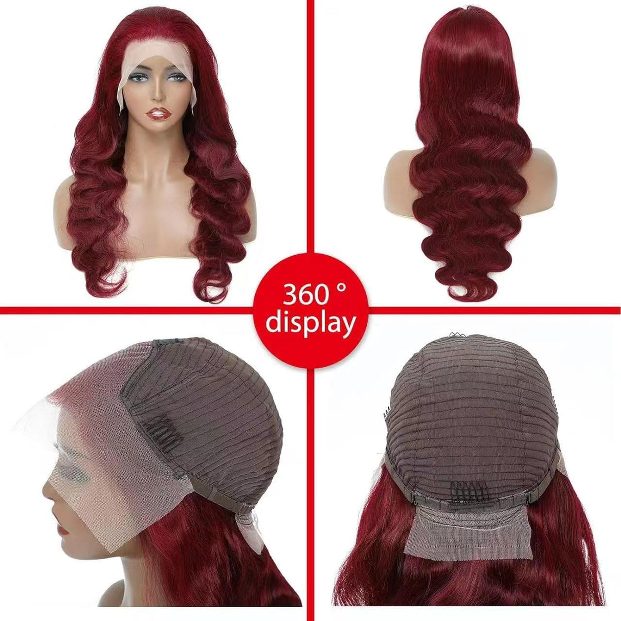 99j Burgundy Lace Front Wigs Human Hair 13x4 Body Wave Lace Front Wigs Human Hair Pre Plucked Glueless Red Wig Wine Red Lace Front Wigs Human Hair Wigs for Women 180 Density 26 Inch
