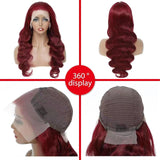 99j Burgundy Lace Front Wigs Human Hair 13x4 Body Wave Lace Front Wigs Human Hair Pre Plucked Glueless Red Wig Wine Red Lace Front Wigs Human Hair Wigs for Women 180 Density 26 Inch