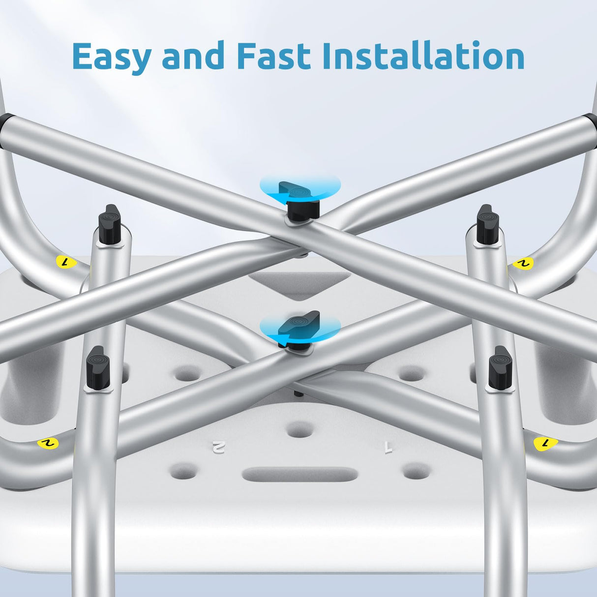 Shower Chair for Inside Shower, BRITULIF 550 lbs Heavy Duty Shower Chair for Elderly and Disabled, Shower Seat FSA/HSA Eligible, 6 Height Adjustable, Ideal for Adult and Senior Bathroom Needs
