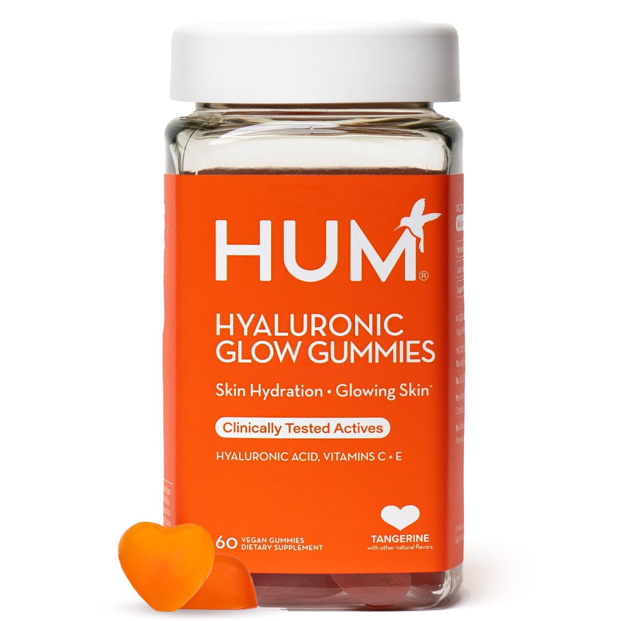HUM Hyaluronic Glow- Hydrating Skin Supplements for Supporting Collagen Production - Antioxidant-Rich Vitamin C & E for Radiant Glowing Skin - (60-Count)