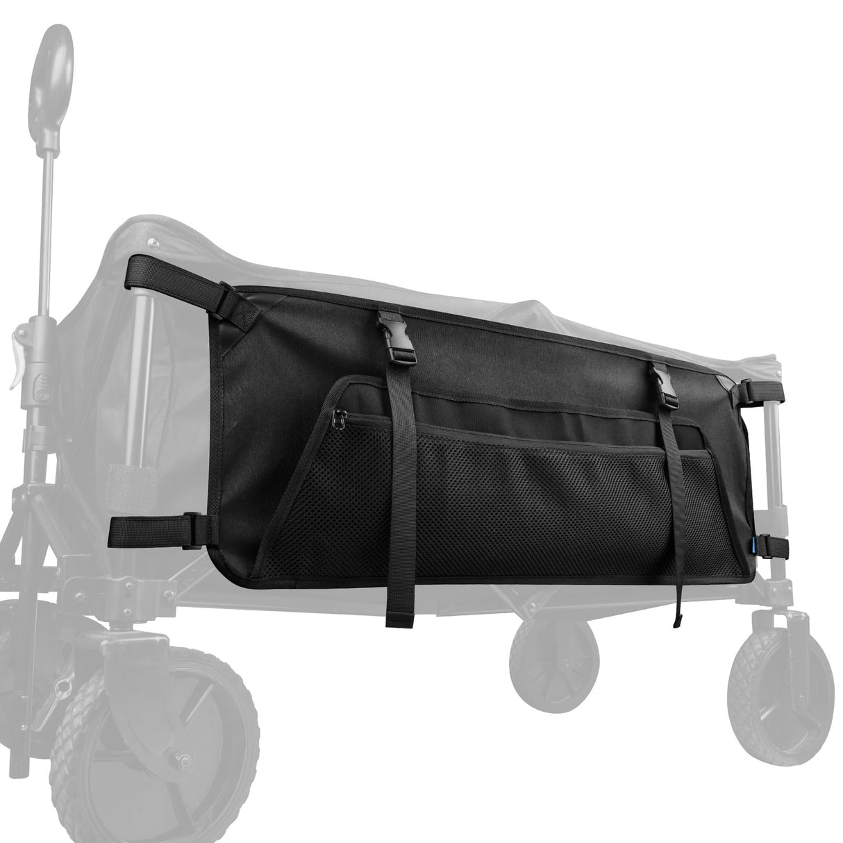 Xxerciz Collapsible Wagon Side Pocket for Umbrella, 900D Oxford Storage Bag with Mesh Pouch for Folding Wagon, Garden Cart Accessories Bag for Camping Garden Sports