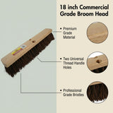 Bristles 4218 18” Push Broom Head for Indoor and Outdoor, Commercial Or Residential Use with Stiff Bristles for Heavy-Duty Work On Concrete, Patio, Garage, Stone Or Any Heavy Duty Cleaning