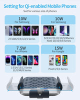 ANPULES Wireless Car Charger for Samsung Galaxy Z Fold 7/6/5/4/3, Dual Coils，Fast Charging Phone Car Mount for Christmas, Auto-Clamping Air Vent Dashboard Car Phone Holder for Galaxy Z Fold/Note