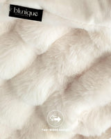 blunique Ultra Soft Cozy Faux Fur Throw Blanket, Fuzzy Plush Thick Bubble Blanket, Luxury Fluffy Blanket for Couch, Sofa, Bedroom, and Living Room, 50x60 Inches, Cream White