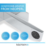 Bächlein High Faucet for Bathroom [Angular - Chrome] - Extra High Tap with 215mm Spout Height for Countertop Washbasin, Washbasin Water Tap High Spout