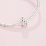 PANDORA White Daisy Flower Spacer Charm - Jewelry for Women with Gift Box - Compatible Moments Charm Bracelets - Sterling Silver