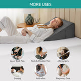 Bedluxe Bed Wedge Pillow for Sleeping, 8 Inch Memory Foam Wedge Pillow Post Surgery, Triangle Pillows Wedge, Elevated Support Pillows for Sleeping, Acid Reflux & Snoring - Removable Washable Cover