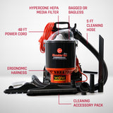Hoover Commercial Shoulder Vac Pro Bagged Backpack Vacuum Cleaner, Lightweight, Chiropractic Design, HEPA Media Filtration, Corded Vacuum Cleaners for Commercial Use on Carpet and Hard Floors