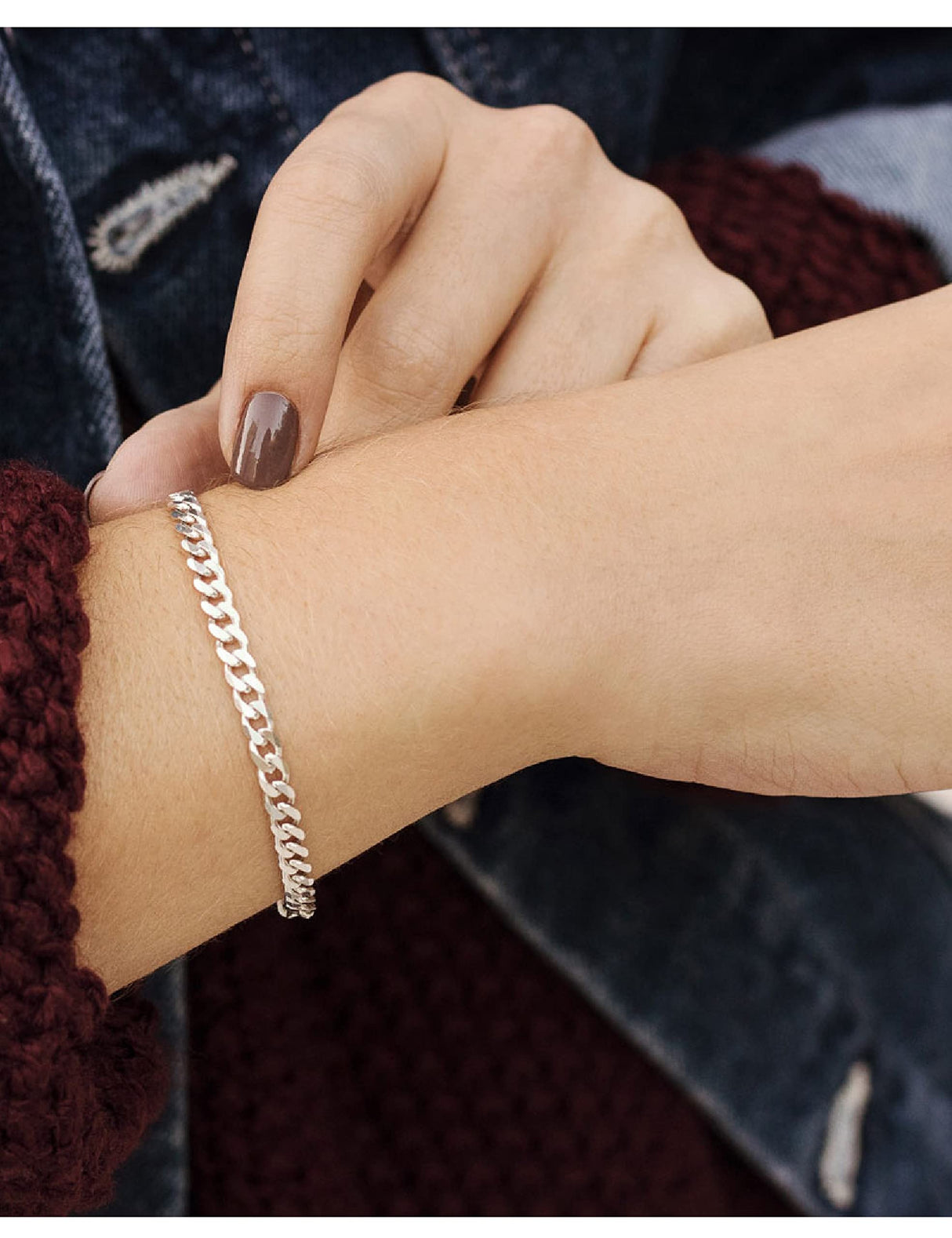 925 Sterling Silver Cuban Link Chain Bracelet 5mm Silver Bracelet for Men Women 8 Inches