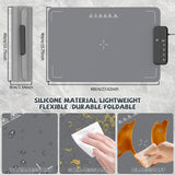 Portable Food Warming Mat with Waterproof Design, Silicone Food Warming Tray with 6 Temperature & 6 Timer Settings, Child Lock Safety, 8s Rapid and Full Surface Heating Food Warmer for Everyday Use