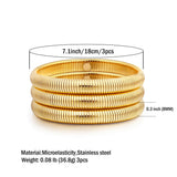 A Golden Cloud Gold Bangle Bracelets For Women Non Tarnish 14k Gold Plated Stackable Chunky Gold Bracelet Set Stretch Trendy Elastic Snake Chain Bracelet (gold)