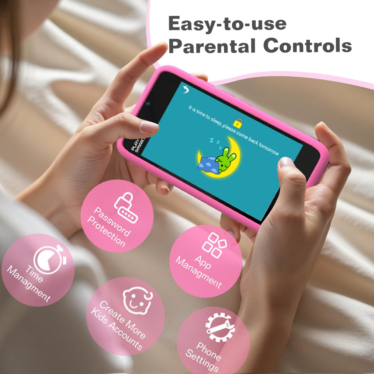 MOMILLA Toys Kids Smart Phone for Girls, 3.97” Cell Phone with Dual Cameras, Stickers & Frames, 200+ Games, 16GB Storage, Educational Mini Toddler Play Toy, Christmas Birthday Gift for Kids Age 3-10