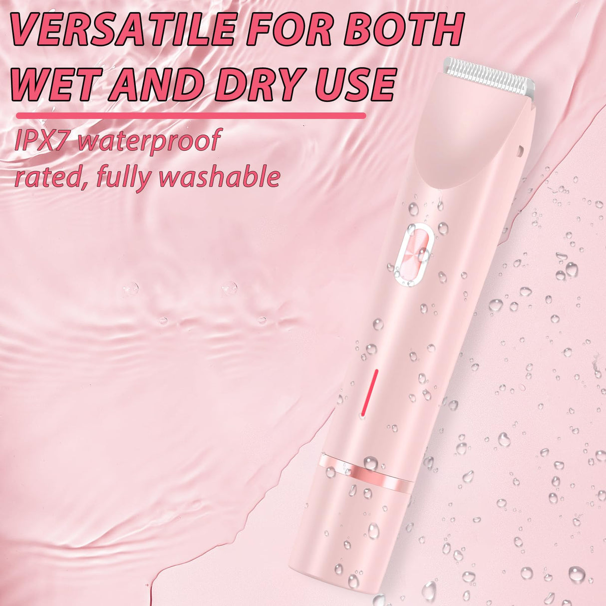 Dermave Bikini Shaver,Dual Head Shaver Women, 2 in 1 Wet & Dry Waterproof Electric Bikini Trimmer for Women(Pink)