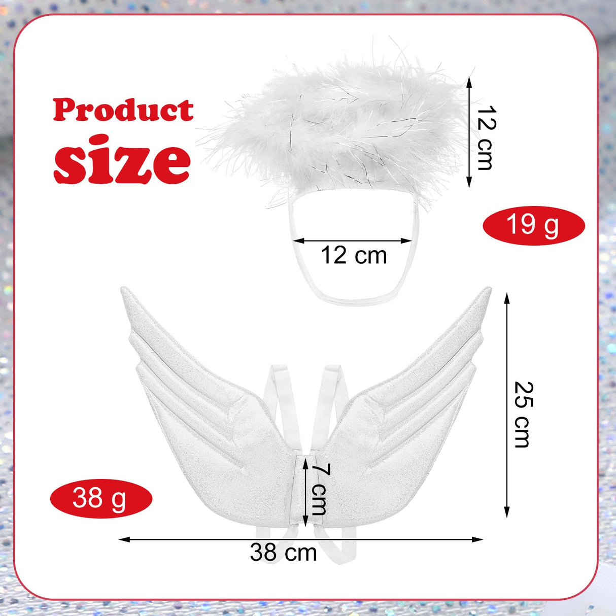 Bulyoou Pet Halloween Costume Angel Dog Costume Wings and Dog Devil Cat Angel Devil Cosplay Outfit Fits Many Pets for Christmas, Halloween Parties, Gifts for Dog & Cat Lovers(White, Red)