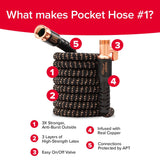 Pocket Hose Copper Bullet 50 FT Expandable Garden Hose, 10-Pattern Nozzle